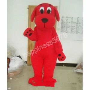 2024 Vente chaude Costumes de mascotte de chien rouge Personnage de dessin animé Costume Carnaval Adultes Taille Halloween Fête de Noël Costumes de carnaval