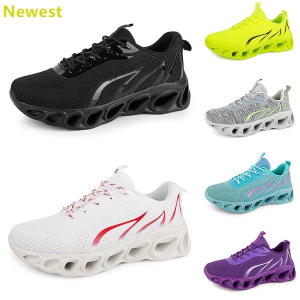 2024 Vente chaude Chaussures de course Hommes Femme Blancs Navys Crème Roses Noir Violet Gris Baskets Baskets Respirant Couleur 4 GAI