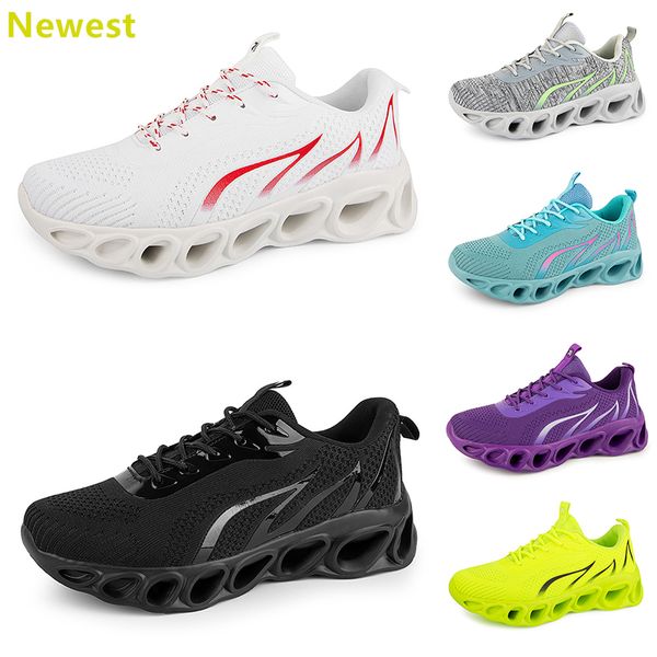 2024 Vente chaude Chaussures de course Hommes Femme Blancs Navys Crème Roses Noir Violet Gris Baskets Baskets Respirant Couleur 19 GAI