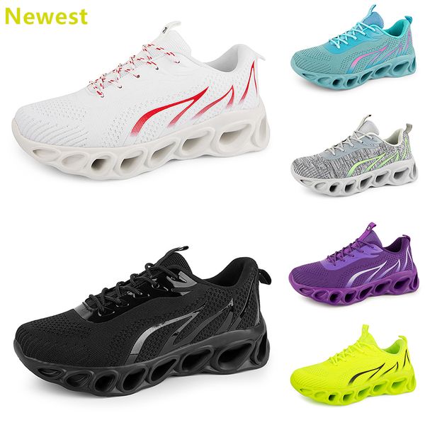 2024 Vente chaude Chaussures de course Hommes Femme Blancs Navys Crème Roses Noir Violet Gris Baskets Baskets Respirant Couleur 22 GAI