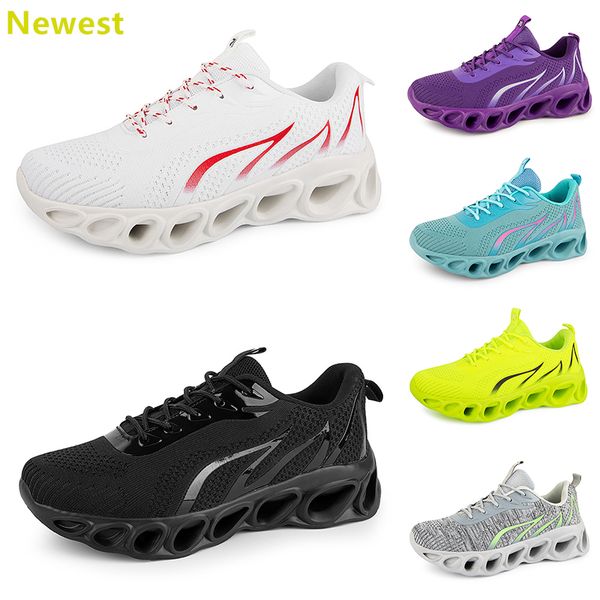 2024 Vente chaude Chaussures de course Hommes Femme Blancs Navys Crème Roses Noir Violet Gris Baskets Baskets Respirant Couleur 11 GAI