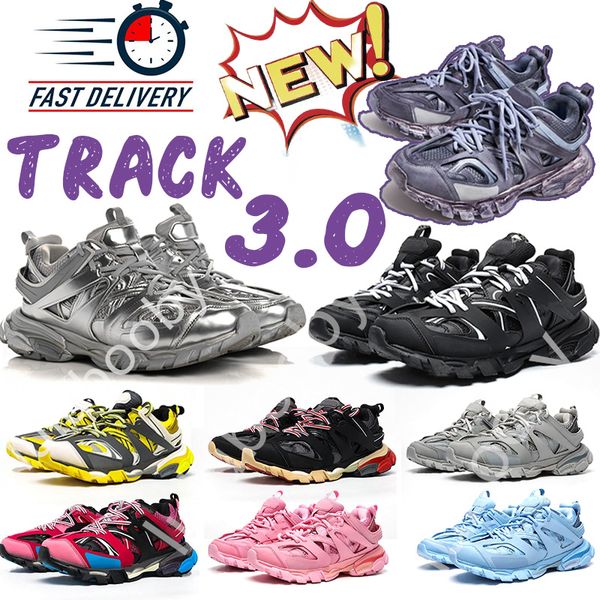 Chaussures de designer Track 3.0 hommes Femmes Triple S chaussures décontractées chaussettes blanches Bnexers noirs Track 9.0 Trainer Nylon Plateforme imprimée Chaussures 36-45