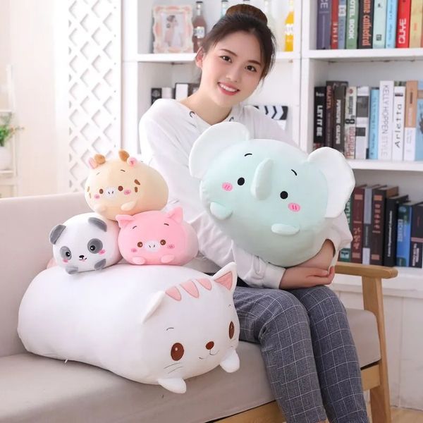 2024 Venta caliente al por mayor 20 cm suave animal de dibujos animados almohada cojín lindo perro gordo gato Totoro pingüino cerdo rana peluche juguete relleno encantador niños regalo de cumpleaños