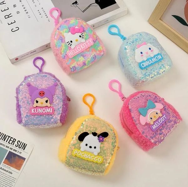 2024 Venta caliente Venta al por mayor Monedero de moneda de brillo para niños Mochila linda Colgante Llavero Colgante Mochila Decoración Regalos para niños Amigos