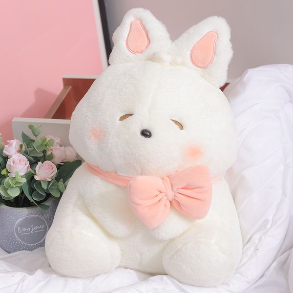 Conejo blanco pequeño de peluche para niños, juguetes de peluche, juegos para niños, compañeros de juegos, regalos de vacaciones, decoración de habitación, gran oferta, venta al por mayor, 2024