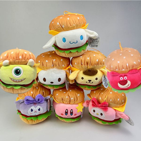 2024 Vente chaude en gros en gros mignon mignon hamburger toys toys pour enfants camarades de jeu cadeaux décor de vacances cadeaux de vacances