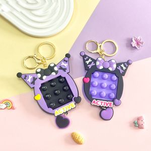 2024 Hot Sale Wholesale Kuromi pince la musique pour soulager le stress et libérer le stress mignon sac à dos clés clés clés du sac à école de décoration pour les amis pour enfants