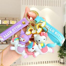 2024 Venta caliente Al por mayor Unicornio Kuromi Cute mochila colgante Key anillo colgante decoración de sacos escolares para niños amigos