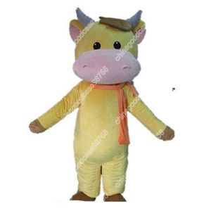 2024 Hot Koop geel vee mascotte kostuum anime carnaval prestatie kleding advertentie kleding jurk