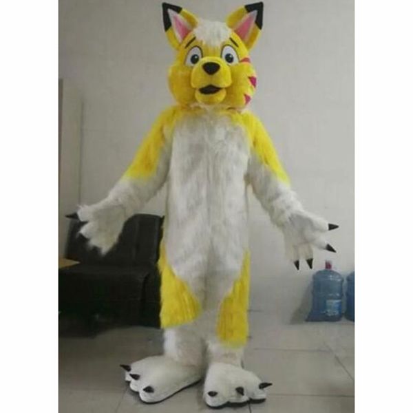 Costume de mascotte de chien loup Husky mignon, robe fantaisie de fête de carnaval, spectacle sur scène, Costume d'Halloween pour hommes et femmes, offre spéciale 2024