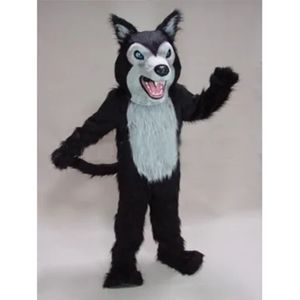 2024 Vente chaude Halloween Big Bad Wolf Mascot Costume Adultes Taille d'anniversaire Party Outdoor Tiptime Costume de personnage fantaisie Costumes
