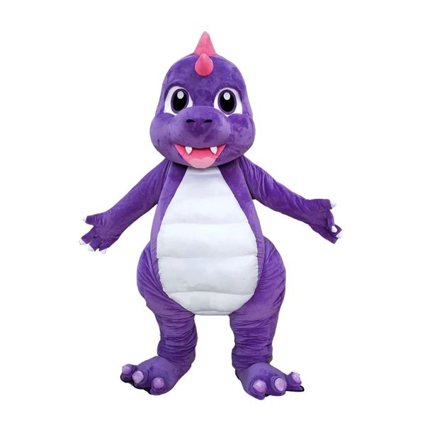 2024 Vente chaude Purple Dragon Mascot Costume Costume Halloween Party Game Robe tenue Halloween Adult News