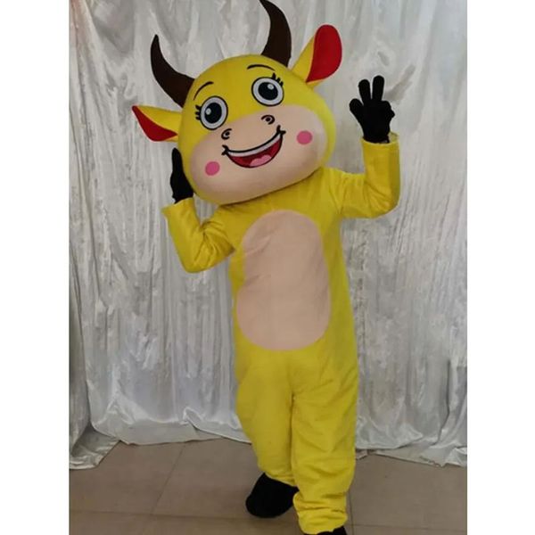 2024 Ventes chaudes de la vache jaune Costume Costume Suit Halloween Party Game Robe tenue Halloween Adult News