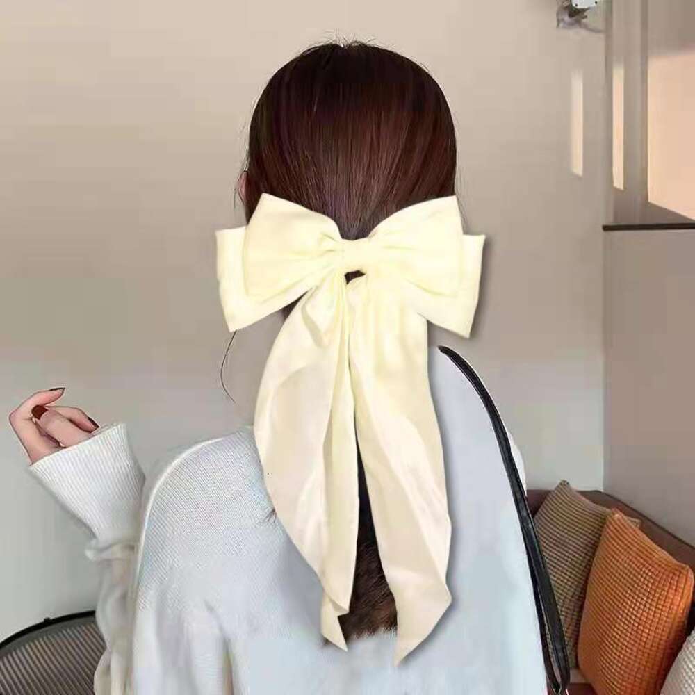 2024 Hot Selling Brand DesignerGT Top Selling New Design Silky Satin Bow Hair Clips Long Tail Bows Clip for Girls Women Large Solid Hair Bows Hairpin