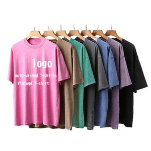 2024 Hot Selling Designer Merken Verontruste Luxe Mannen 100% Katoenen T-shirt Hoge Kwaliteit Blank Vintage Logo Custom Faded oversized T-shirt