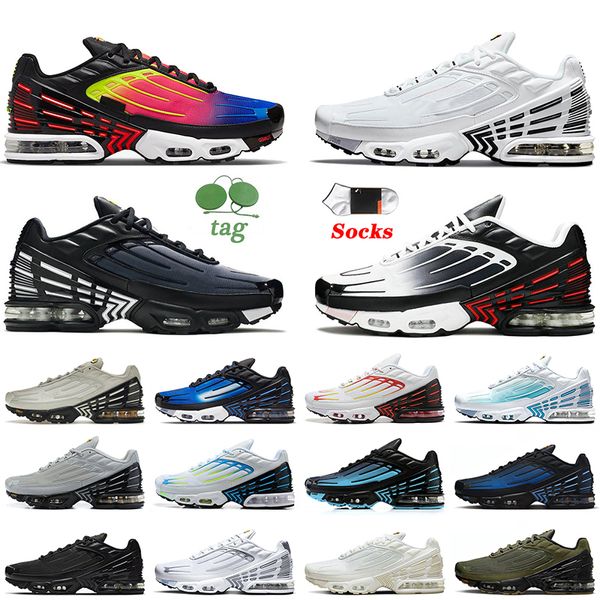 2024 Artículos de venta en caliente TN3 Diseñador Running Zapatos OG Mujeres Spider-VERSE MESH Triple Unidad Blanca Black Aqua Light Bone TN Plus 3 Trainers Runners Sports Sneakers TNS