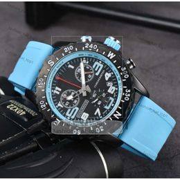2024 Hot verkopende rubberen band pols horloges voor mannen bretiling horloge kwarts kijken aaa kwaliteit luxe chronograaf klokless staal breiting horloge breightling