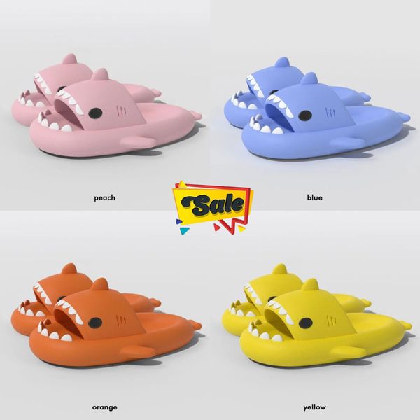 2024 Zapatos de venta caliente Sandalia de mujer Zapatillas de tiburón de verano Hombres Parejas Diapositivas de tiburón Zapatos de suela gruesa Sandalias planas para niños Chanclas con gradiente Tamaño GAI EUR 36-45