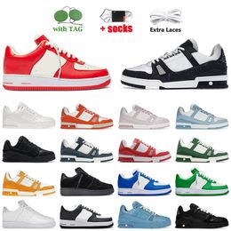 2024 Heiße Stile Luxus Klassische Freizeitschuhe Männer Frauen Denim Leinwand Lackleder Schwarz Rosa Weiß Blau Grün Overlays Outdoor Sport Plattform Flache Trainer Turnschuhe