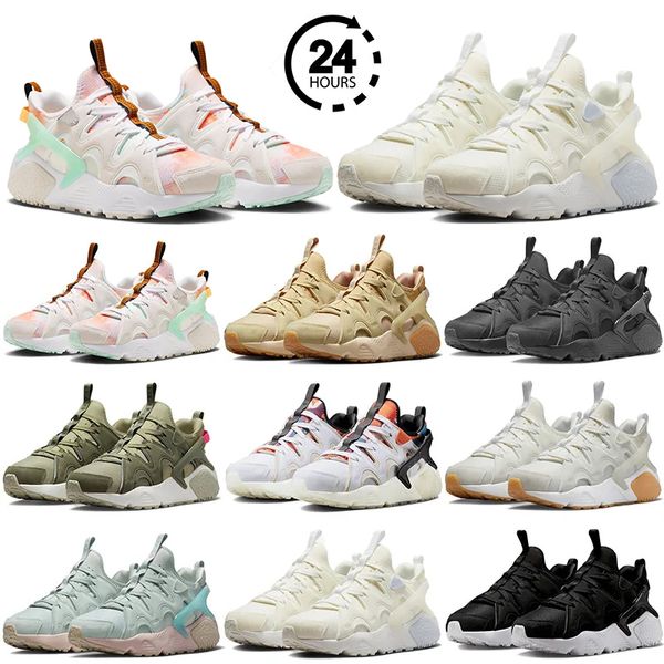 2024 Huarache Craft Hombres Mujeres Zapatos para correr Triple Negro Blanco Goma Leche de coco Luz Plata Gris Zapatillas deportivas para hombre Zapatillas deportivas