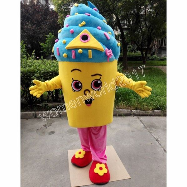 2024 Traje de mascota de helado Trajes de personaje de dibujos animados Traje Adultos Tamaño Traje Cumpleaños Navidad Carnaval Disfraces para hombres Mujeres