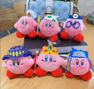 2024 INS Leuke Glazen Hoed Kirby Pluche Sleutelhanger Sieraden Schooltas Rugzak Ornament Kinderen Speelgoed Geschenken Ongeveer 11 cm