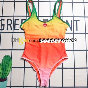 2024 Ins vrouwen zwempak kleurrijk gradiënt kleur badpak zomer strand feestje online zwempak