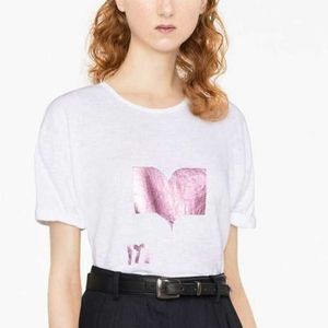 2024 Isabelle Marant Woman Designer Centhe Woman Tee New Letter Fashion Sequin Printing Straight Tube Pullover décontracté Sports Top à manches courtes T-shirt 111