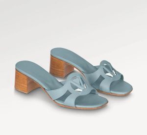 2024 Isola Mule Zapatos Mujer Sandalia Diapositiva Tacón Diseño de lujo Flip Flop Sandalias casuales Resbalón en corte Cuero Moda Tacón bajo Bloque Tamaño de calidad superior 35-43EU Envío rápido