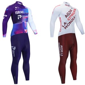 2024 israel ciclismo camisa babadores calças terno das mulheres dos homens ropa clclismo ag2r equipe inverno velo térmico bicicleta maillot jaqueta roupas