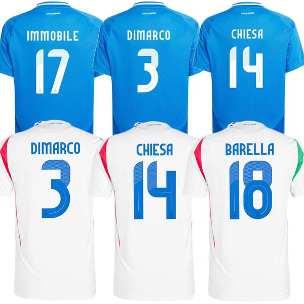 2024 Italia FANS Jugador BONUCCI fútbol Jerse JORGINHO INSIGNE VERRATTI 24 25 CAMISETAS DE FÚTBOL CHIESA BARELLA CHIELLINI PELLEGRINI Italia S--3XL