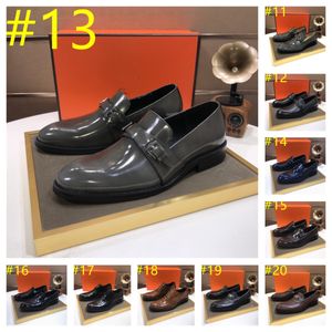 2024 Robe italienne Chaussure mode Cuir Cuir Hommes Busineux Chaussures plates noir Brown Brunable Homme Bureau Formal Chaussures de travail Taille 38-46