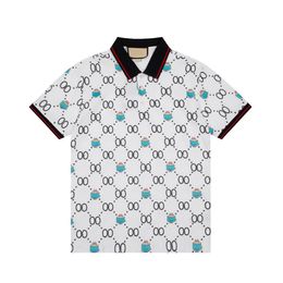 2024 Italië Heren Polo Shirts Man T -shirt High Street Borduurwerk Solid kleur Polo's Kouseband afdrukken topkwaliteit Cottom kleding T -stukken