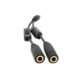 2024 Splitador de auriculares con enchufe de enchufe con control de volumen separado, divisor de audio de cable de 3.5 mm y divisor de 3.5 mm macho a 2 puertos de 3.5 mm para