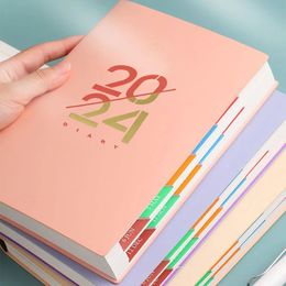 2024 Jan Dec Planner Spaans Engels Taal Notebook A5 PU Lederen Cover School Agenda Plan Wekelijks Maandelijks Dagboek Organisator 231227