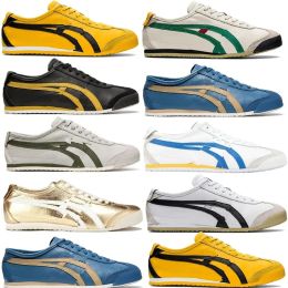 2024 Japa Tiger Mexico 66S Seakers de style de vie Wome Me Desigers Cavas chaussures noir blanc rouge jaune beige basse-traîneurs à liceau à liceau / vert z 4.19