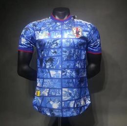 2024 Japan Soccer Jerseys Versión del jugador de dibujos animados isagi tsubasa minamino hinata doan kubo ito mitoma uniforme japonés 2024 camisa de fútbol dragón chino