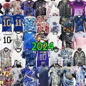 2024 Japan Soccer Jerseys Cartoon Ueda Ito Isagi Atom Tsubasa Minamino Doan Kubo Mitoma Tomiyasu Endo Nakata 23 24 25 Shirt de football uniforme japonais T Dragon chinois