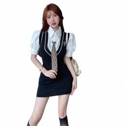 2024 japanse jk uniform set matrozenpakje koreaanse blouse + dr + tie set college stijl jk schooluniform student koreaanse uniform V0vd #