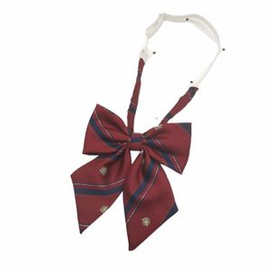 2024 Style japonais JK Accories Vin Couronne rouge Bow Tie JK Col Bachelor Uniforme Unisexe Casual Plaid Uniforme scolaire Cravates A6aa #