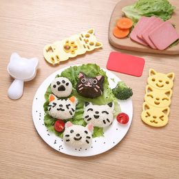 2024 Japanse stijl sushi nori rijst schimmel set kookgereedschap schattig smile cat bento maker cutter draagbare keukengadgets 1 set voor sushi -liefhebbers