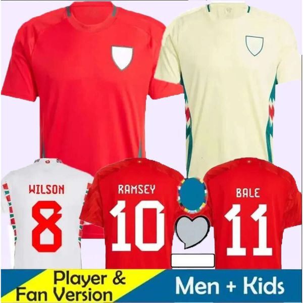 2024 Maillots JAMES BALE JOHNSON .WILLIAMS RODON T.ROBERTS 24 25 Maillots de football gallois CABANGO LEVITT MOORE THOMAS Hommes Kit Jersey