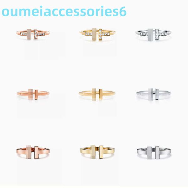 2024 Bijoux Designer Marque Bande Anneaux S925 En Argent Sterling Double Plaqué Or Ensemble Style Simple Bague Étoile Génération Polyvalente