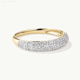 2024 Sieradentrends 14/18K GOUD GOLD VERMEIL 925 Sterling Silver CZ Moissanite verharde diamant dunne koepelring voor vrouwen