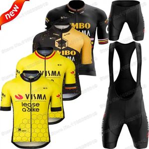 2024 Jumbo Visma Trilogy Maillot de cyclisme Ensemble Italie France Espagne Tour Vêtements de cyclisme Hommes Vélo de route Chemise Costume Vélo Cuissard 240105