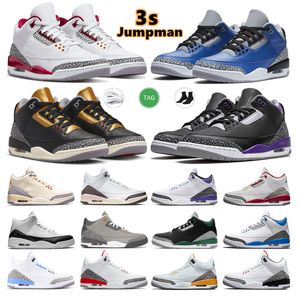 2024 Jumpman 3s Chaussures de basket-ball Hommes Baskets Sports de plein air Baskets 3 Rouille Rose Pin Vert Cool Gris UNC Court Violet Laser Orange Cardinal Hall Of Fame 36-47