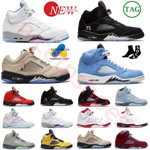 2024 Jumpman 5 5s Chaussures de basket-ball Fire Red Oreo White Sail Dark Concord Racer Blue Bird Easter Raging Bull Rouge Noir Métallisé Green Bean Craft Orange Ce que les baskets