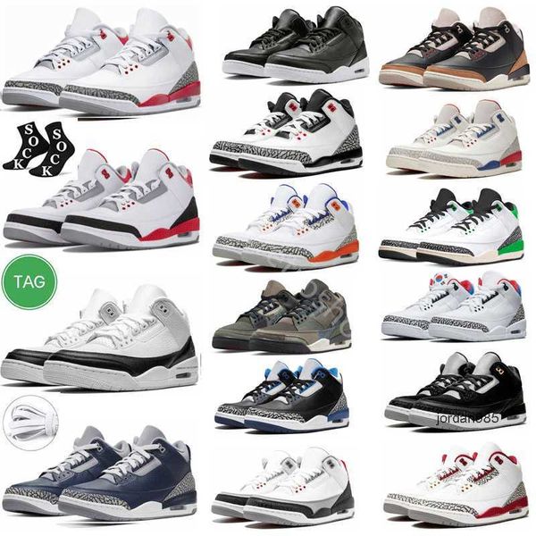 2024 jumpman3s Chaussures de basket-ball Cardinal Red Tinker UNC Ligne de lancer libre Varsity Royal Black Cement 3s Racer Blue Court Purple baskets pour hommes