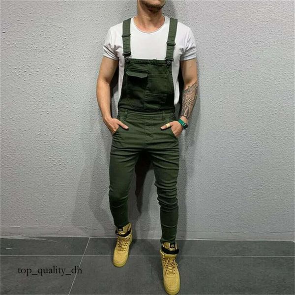 2024 Jumpsuits overs Men Bib Jeans Denim Sospecho pantalones Men nuevos bolsillos casuales