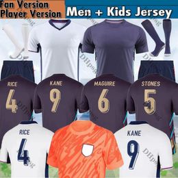 2024 Kane Home Away Soccer Jerseys Men Kid Kid Kit Sterling Englands Rashford Mount Lingard Vardy Dele 23 24 25 FOOTBALL EGL EGM Équipe SSS